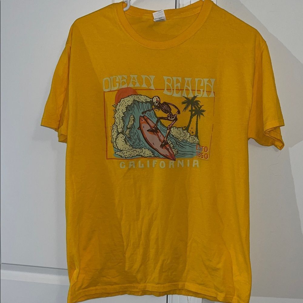 Ocean Beach California T shirt Jerry Garcia Grateful Dead Surfing Skeleton M